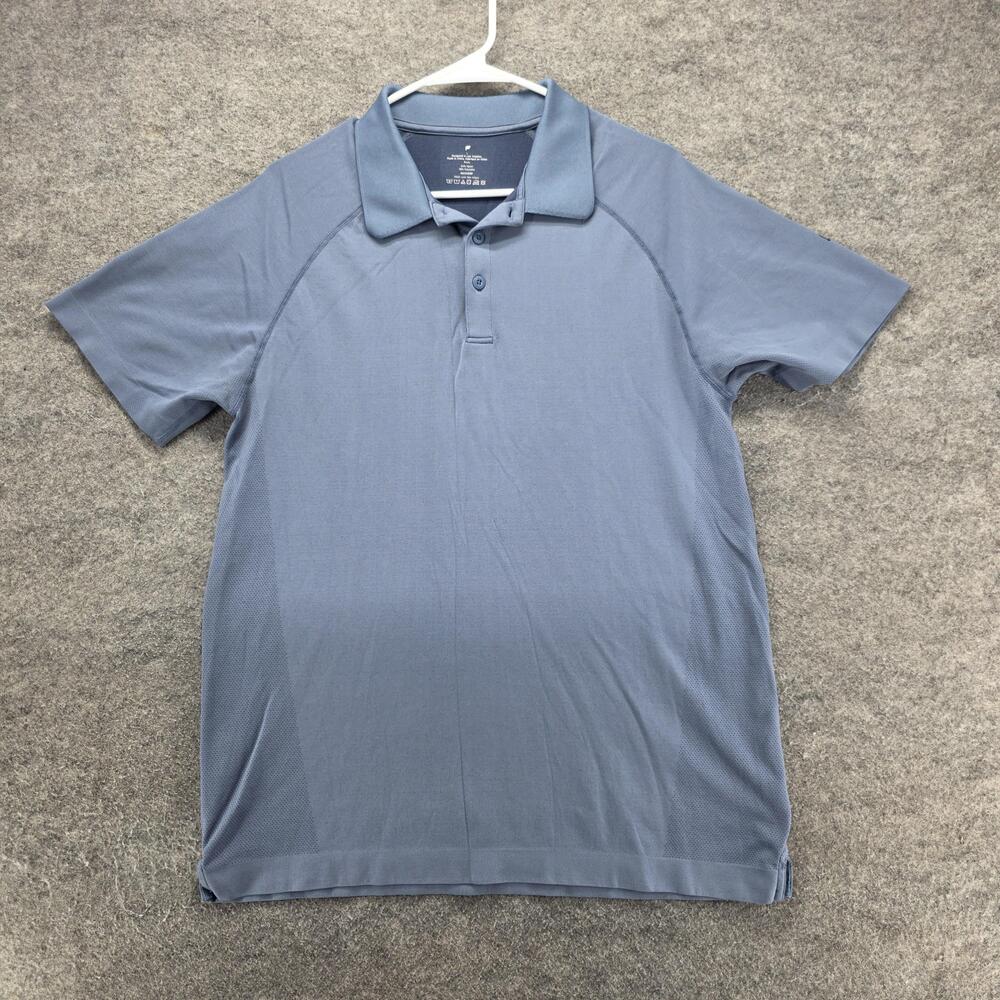 Fabletics Polo Mens L Blue Breathable Moisture Wicking Lightweight Tagless